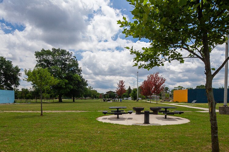 Picnic tables at Stein Park.