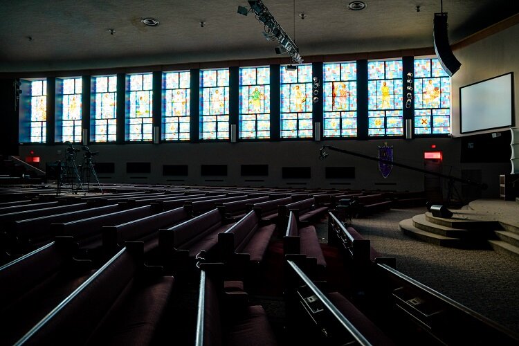 Stained Glass windows at Straight Gate Church