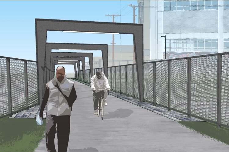 Rendering of Southwest Greenway's Porter Street entrance.