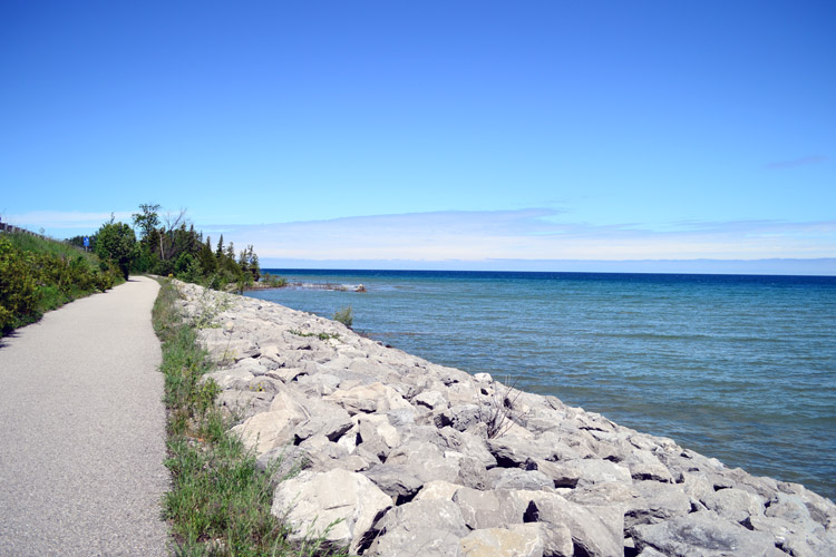 Lake Michigan welcomes the weary traveler.