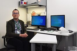 Dr. Kellen Stilwell conducts telepsychiatry sessions with rural Michigan children and adolescents. 
