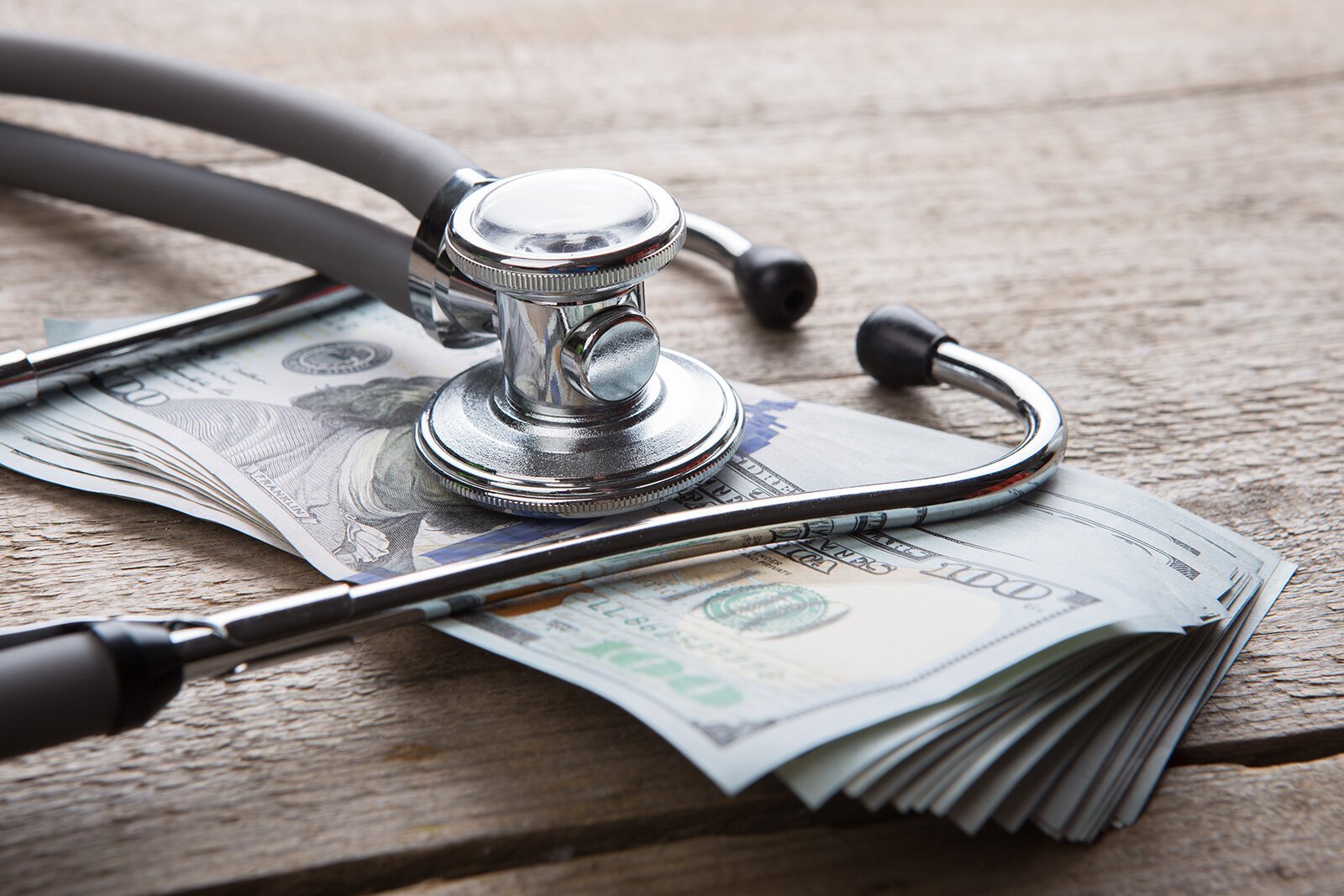 Stethoscope and money