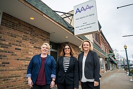 R2AAA elder-abuse victims specialist program manager Angela Shepherd, R2AAA assistant director Kara Lorenz-Goings, and R2AAA executive director Julie Wetherby.