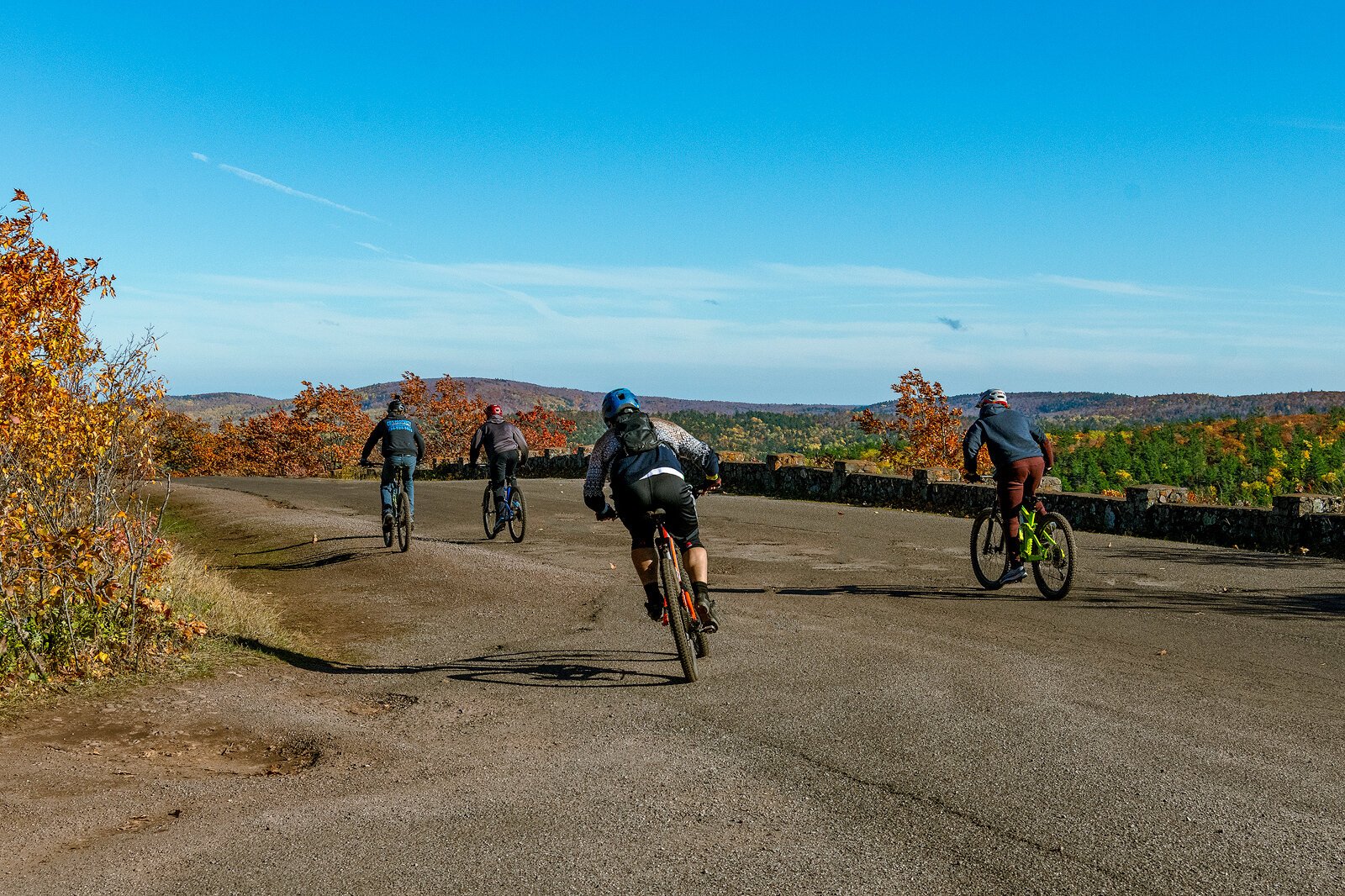  Cyclists on Brockway Mountain Drive. Photo by Doug Coombe.