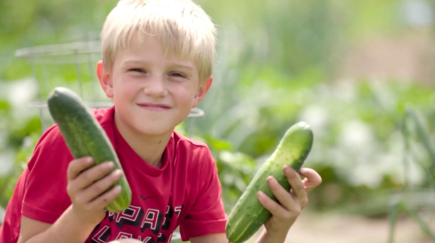 Buckley students enjoy their school's community garden.