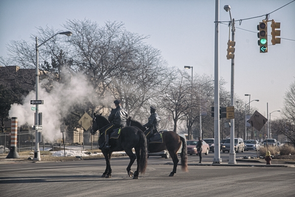 Dodging morning traffic in Midtown