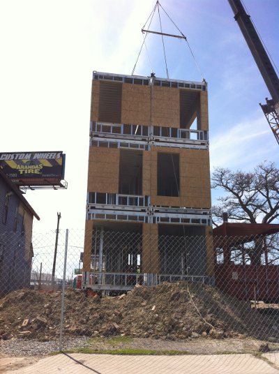 Shipping container development in Corktown