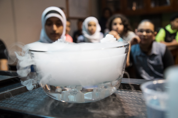 A class at the Michigan Science Center