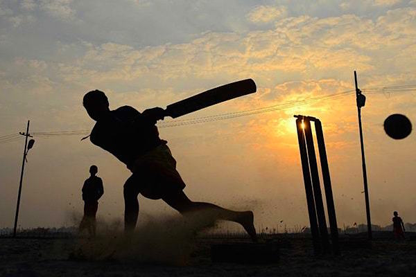 Cricket lesson and match on Carpenter Street