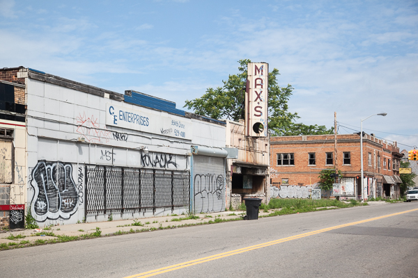 Chene Street in Poletown, a once bustling business district