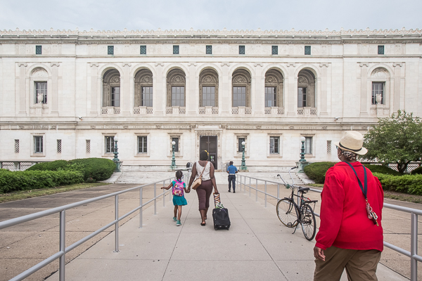 Main Library's Woodward entrance