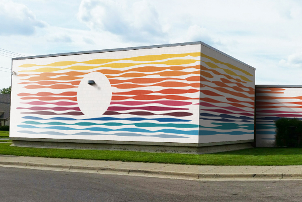 One of seven murals proposed for the Crowell Community Center