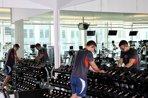 The weight room at the Boll Family YMCA