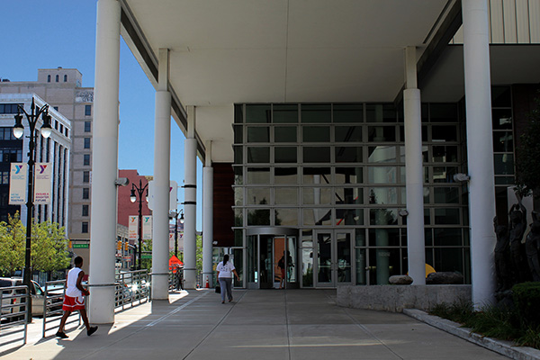 The entrance of the Boll Family YMCA