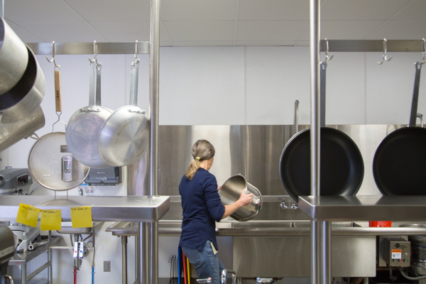 Dawn DeMuyt of Labrosse Farms at work in the kitchen