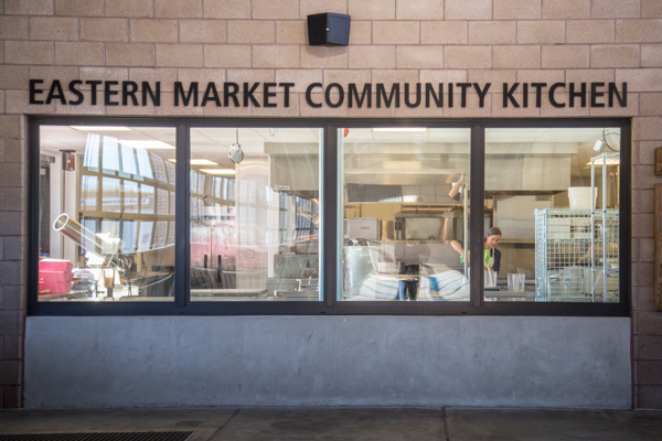 Eastern Market's Community Kitchen, where Dawn DeMuyt processes her produce