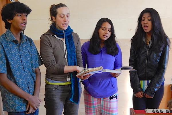 (Left to right) Maruf Sourav, Liza Bielby, Mumbi Roy, Ahana Roy