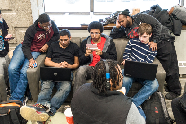 Students hang out at Wayne State's Student Center