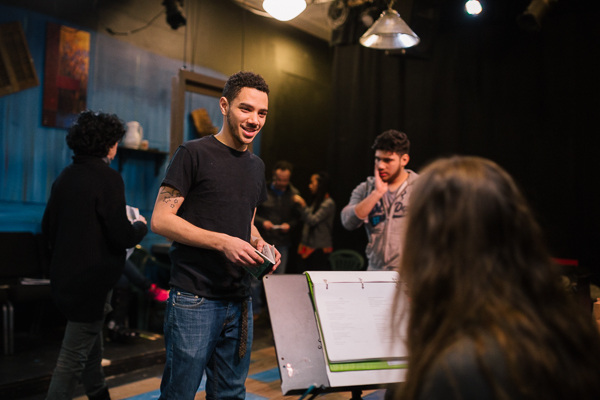 Chris Jakob rehearsing for "agua de luna" at the Matrix Theatre