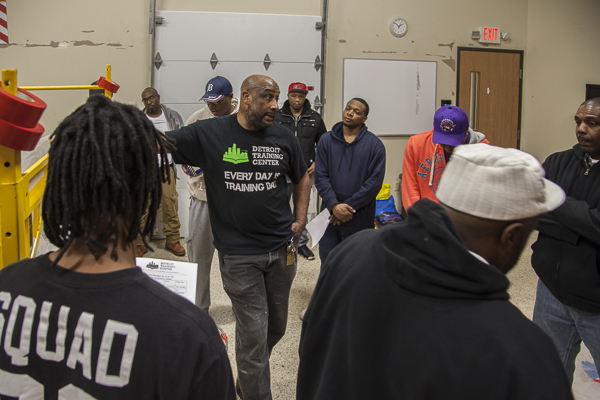 Students listen to an instructor at the Detroit Training Center