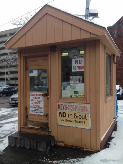 Gerry's parking shack in New Center