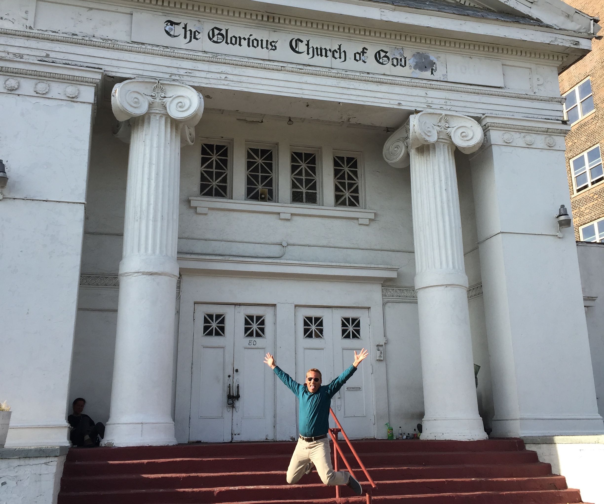 Pastor Mick Veach in front of Mosaic Midtown Church