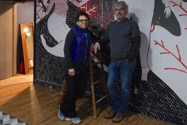 Indira (left) and Zlatan Sadikovic at the Belmont cafe, gallery and photo studio