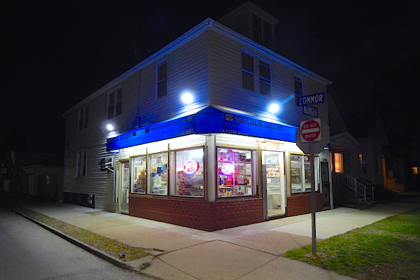 Neighborhood Bangladeshi-owned cornershop, at Klinger and Commor streets