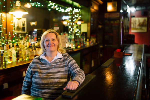Mary Aganowski has tended bar at the Two Way Inn since 1981