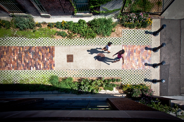 Overhead view of the "green alley"