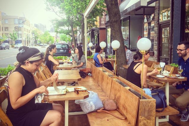 A "parklet" in Montreal
