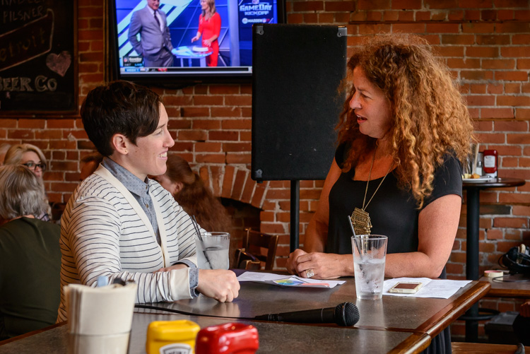 Jodee Raines (Erb Foundation) and Rory Neuner (Public Sector Consultants) talk before the panel