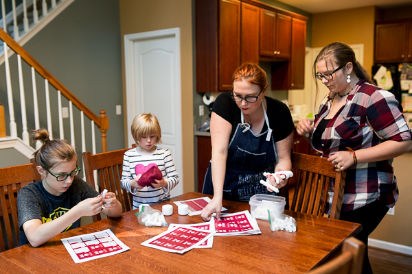 Karen Guilmette, owner of Natural Red, with three of her children