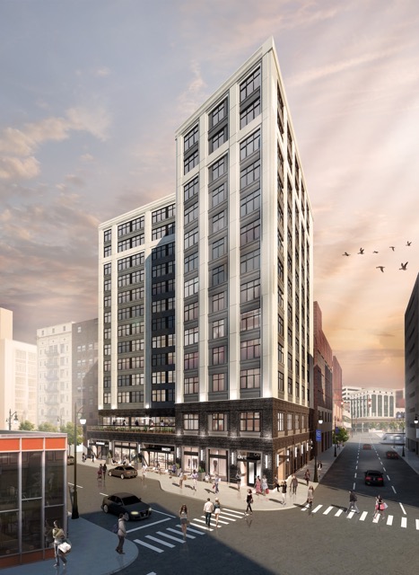 Renderings of Bedrock's 28 Grand apartment building