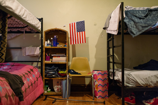 Interior of a family dorm room