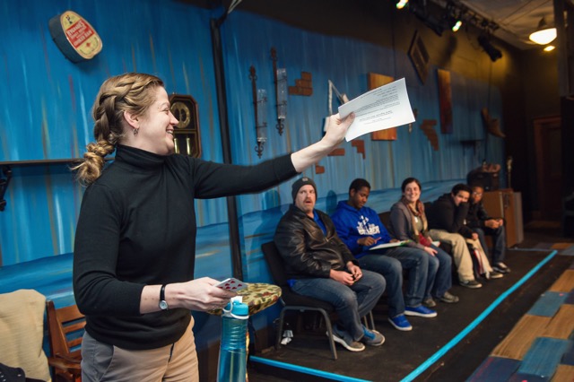 Colleen Cartwright facilitates a workshop a the Matrix School of Theatre