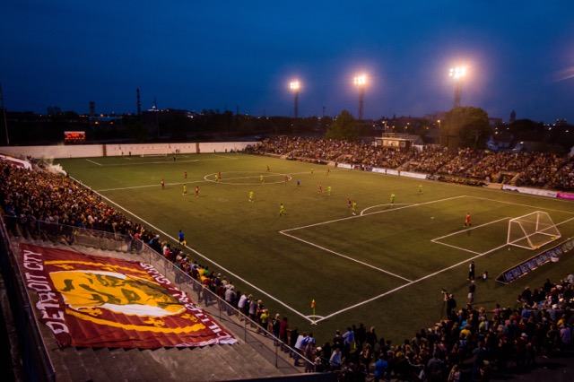 View of Keyworth Stadium during their game against AFC Ann Arbor