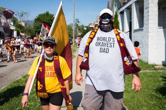 Father and daughter DCFC fans march to the match