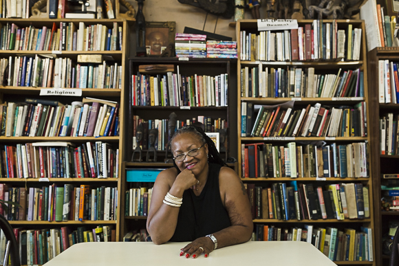 Lucy Frye, AKA Nandi, in her cafe