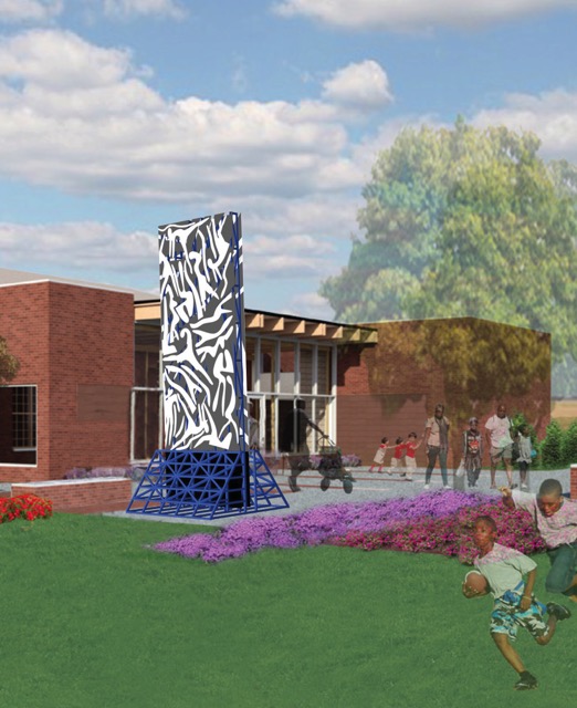 Rendering of the Charles McGee sculpture in North Rosedale Park