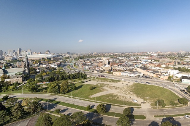 Site of the future mixed-use development along Gratiot