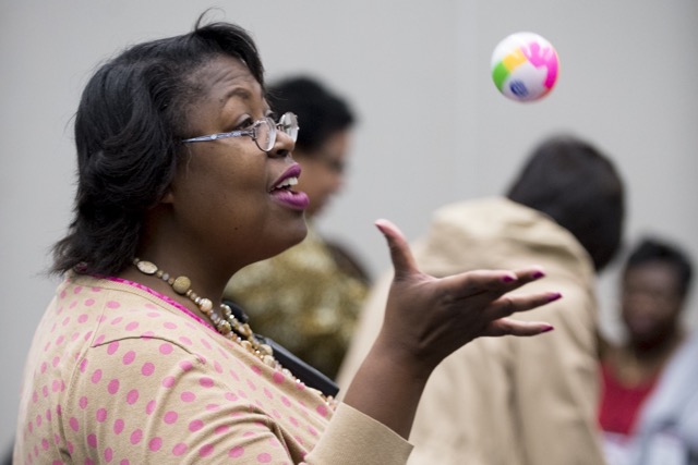 Ida Bird-Hill of Uplift Inc. at a Women in STEM conference where she spoke on a panel