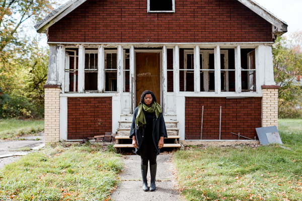 Willis in front of the house her design nonprofit will turn into a neighborhood community space