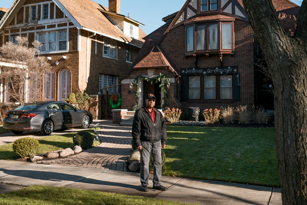 Rudolph Markoe in front of his La Salle Gardens home