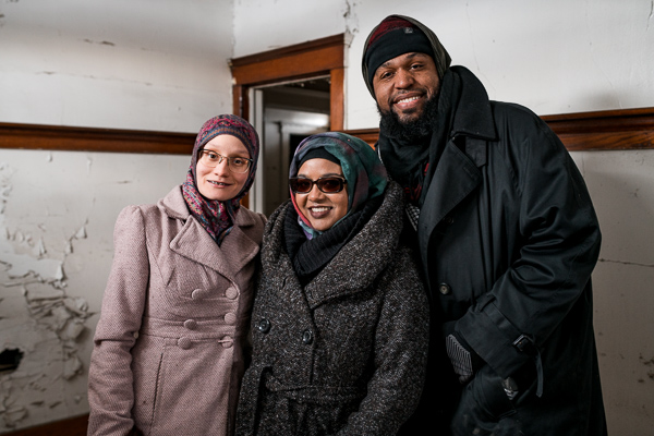 Hazel Gomez, Namira Islam, and Hasan Khalid in their newly purchased ARChouse