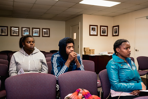 Attendees of a class on infant safety