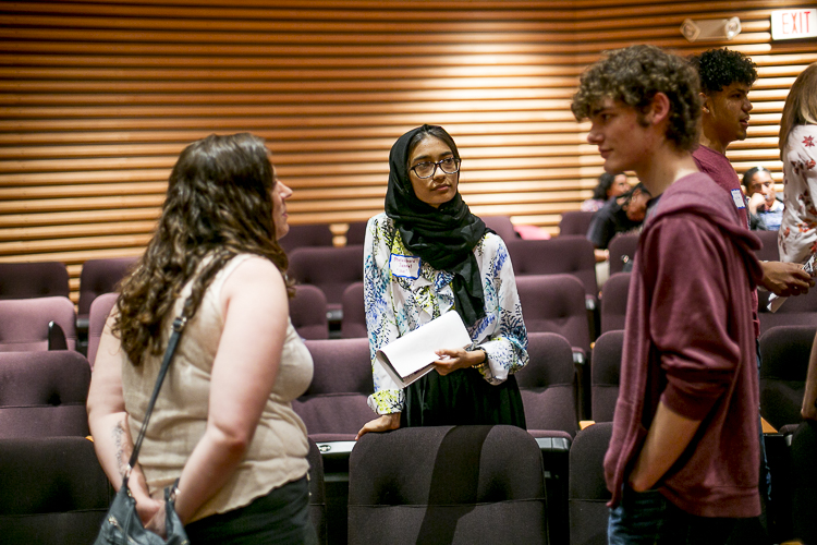 Mutahhara Jannat, 15, Hamtramck speaks to her fellow summit-goers