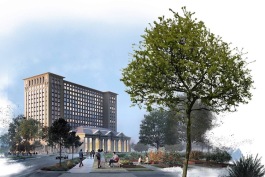 Rendering of renovated Michigan Central Station