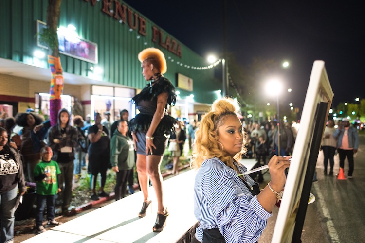 Fashion show at Light Up Livernois - photo by Desmond Love