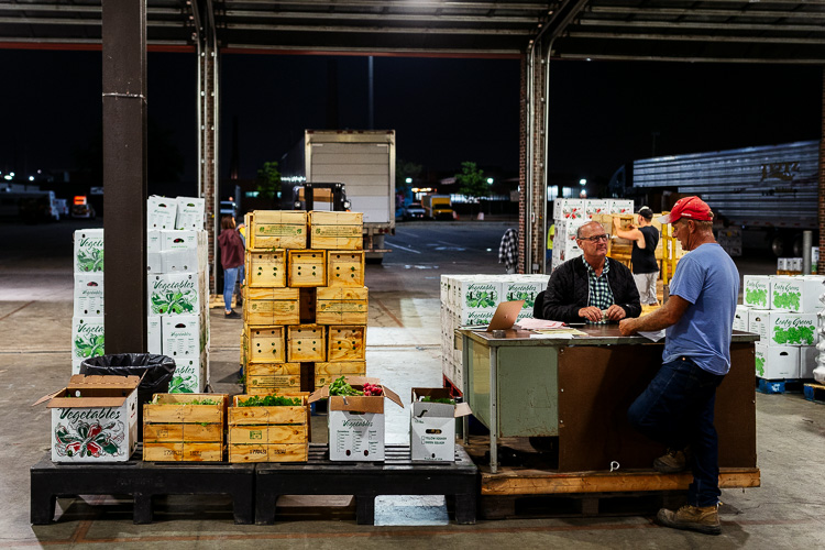 Setting up an "office" in the market